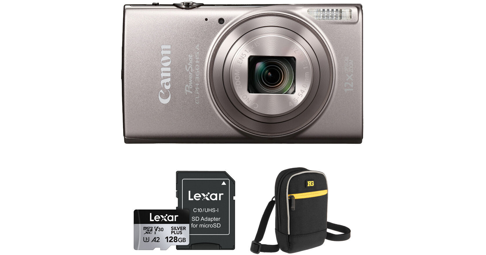 Canon PowerShot ELPH 360 HS A Camera with Basic Bundle (Silver)