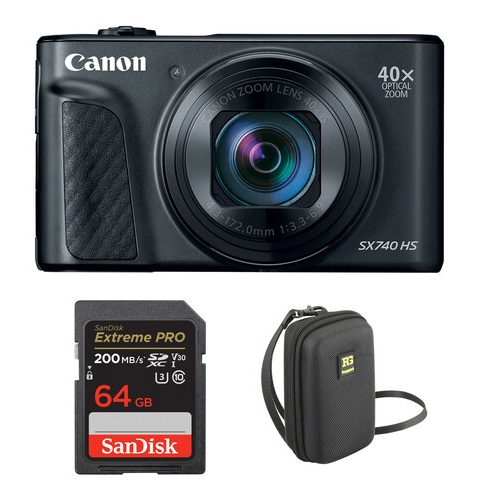 Canon PowerShot SX740 HS Digital Camera with Accessories Kit (Black) 1