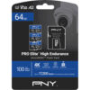 PNY 64GB PRO Elite High Endurance microSDXC Memory Card with SD Adapter (3-Pack)