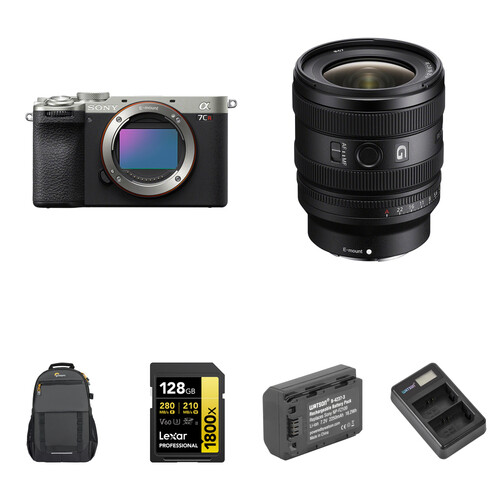 Sony a7CR Mirrorless Camera with 16-25mm f/2.8 Lens and Basic Bundle (Silver)